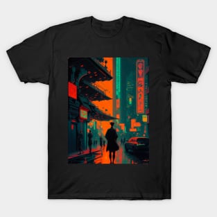 Cyberpunk neon city T-Shirt